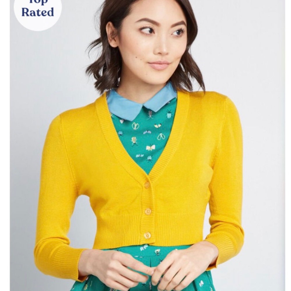 ModCloth Honey Yellow Dream of the Crop Cardigan